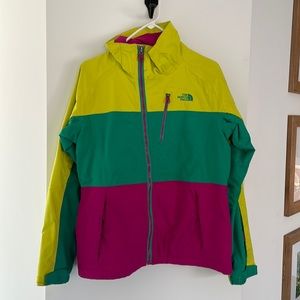 Womens Northface! Yellow/green/pink ski jacket